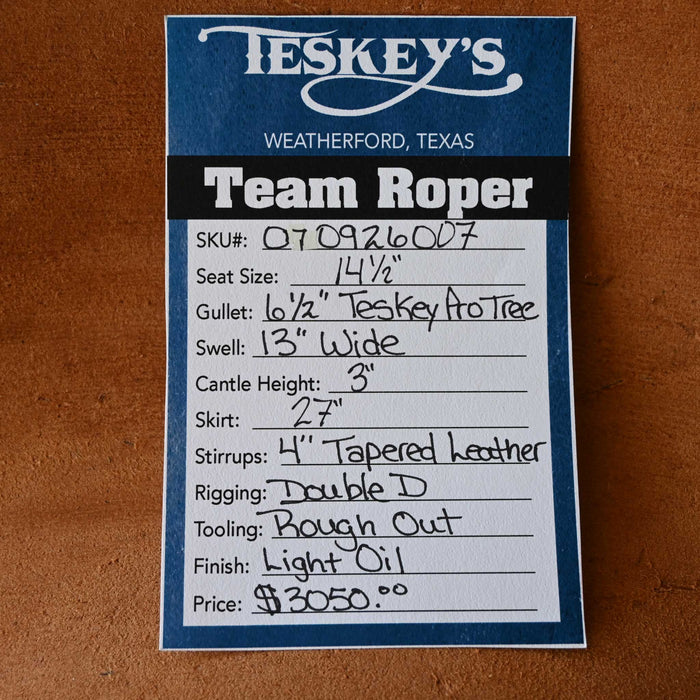 14.5" TESKEY'S TEAM ROPING SADDLE