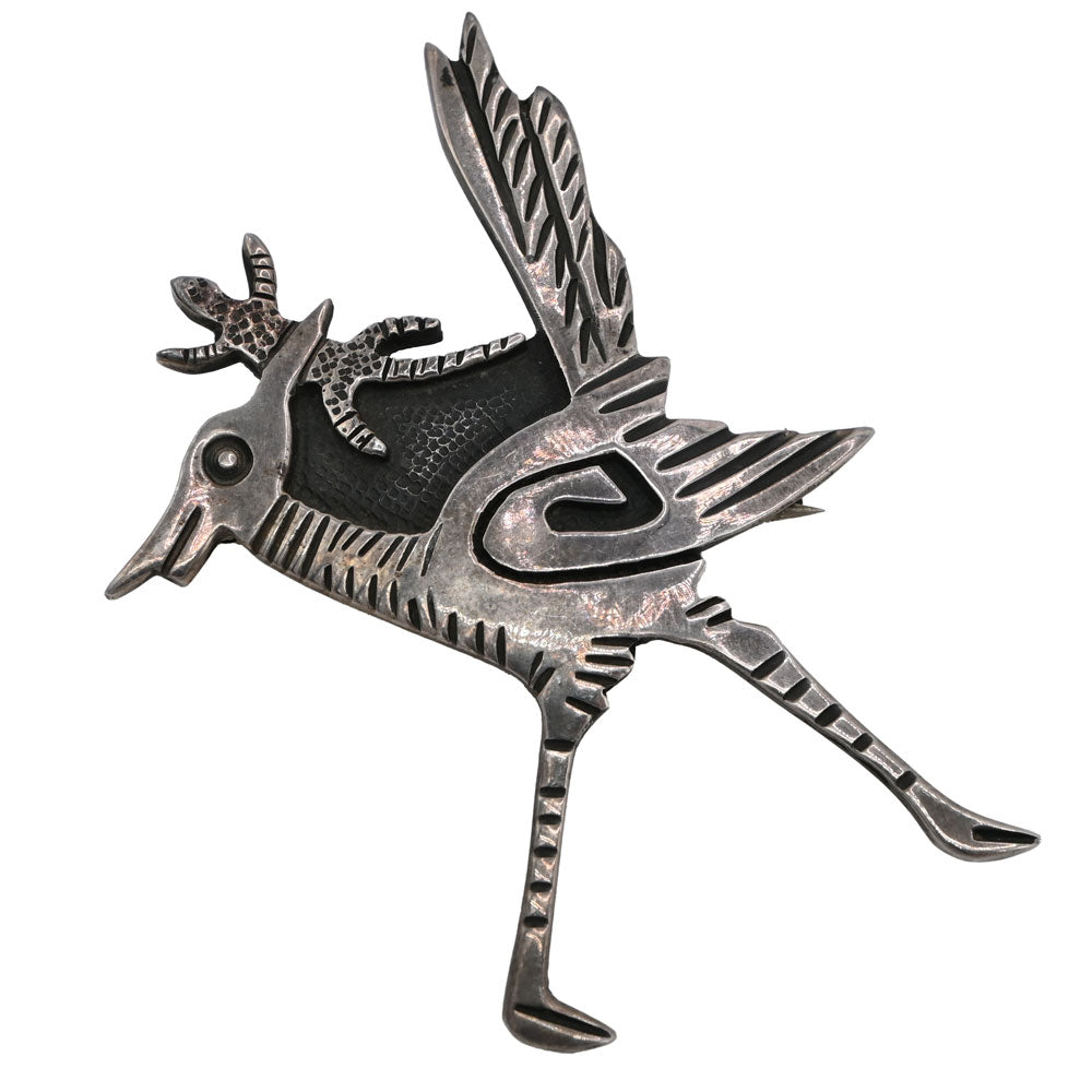 Sterling Silver Roadrunner Pin