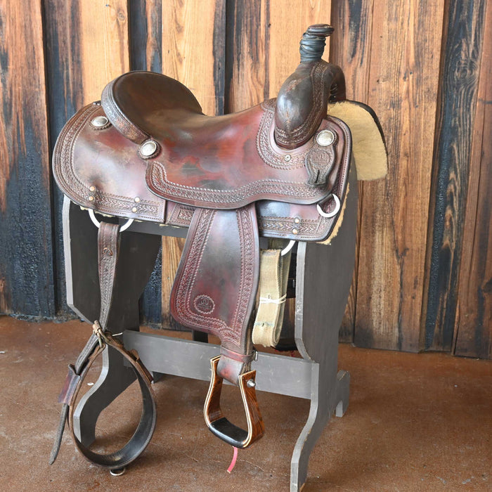 16.5" USED J&S RANCH CUTTING SADDLE Saddles - Used J&S Saddlery