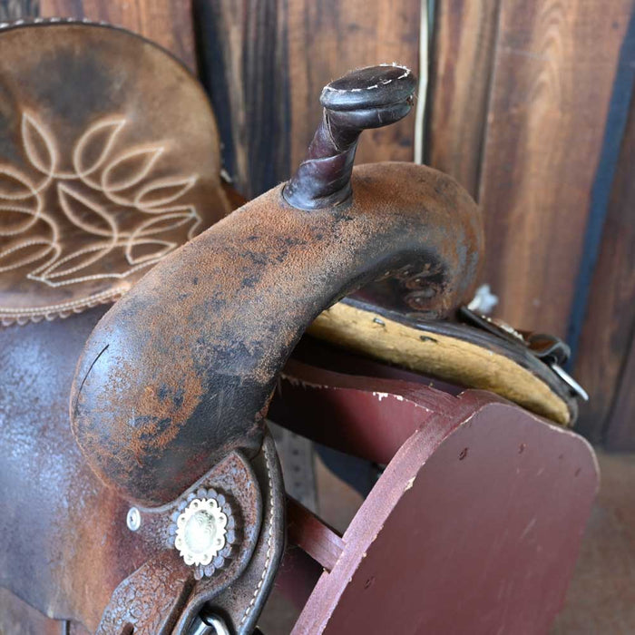 13" USED DOUBLE J POZZI PRO BARREL SADDLE Saddles - Used DOUBLE J SADDLERY