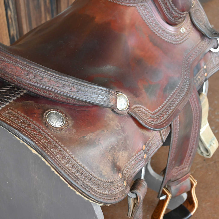 16.5" USED J&S RANCH CUTTING SADDLE Saddles - Used J&S Saddlery