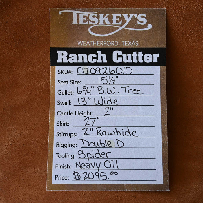 15.5" TESKEY'S RANCH CUTTER SADDLE