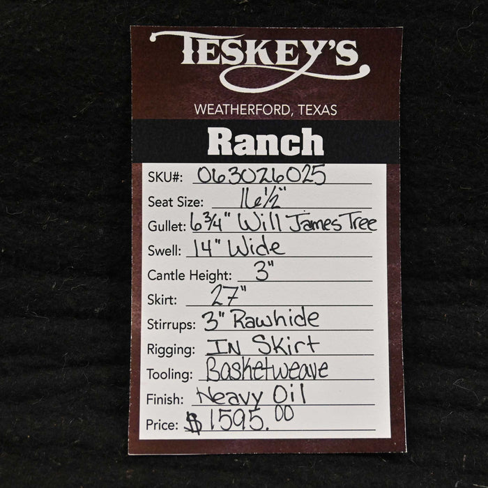 16.5" TESKEY'S STRIP DOWN RANCH SADDLE