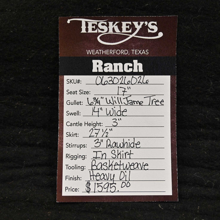 17" TESKEY'S STRIP DOWN RANCH SADDLE