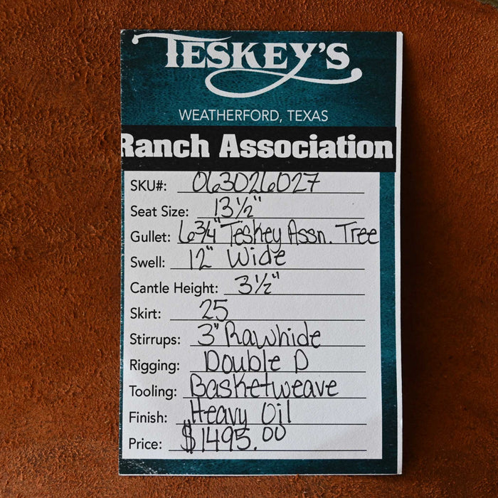 13.5" TESKEY'S RANCH ASSOCATION SADDLE