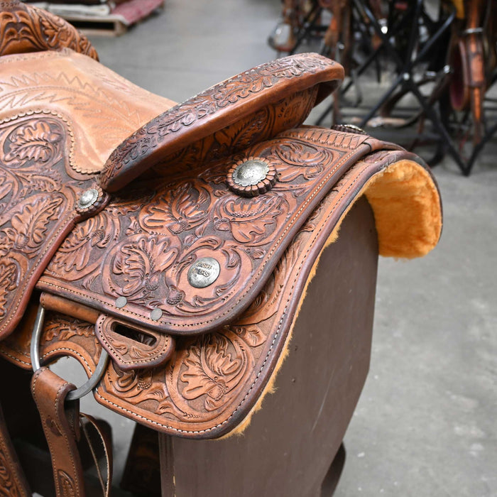 15" USED OTT RANCH TEAM ROPING SADDLE