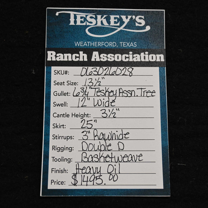 13.5" TESKEY'S RANCH ASSOCAITION SADDLE