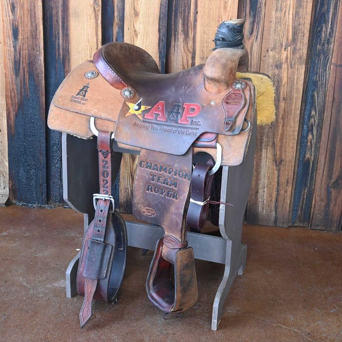 15" USED TRENT WARD TEAM ROPING SADDLE Saddles - Used Trent Ward
