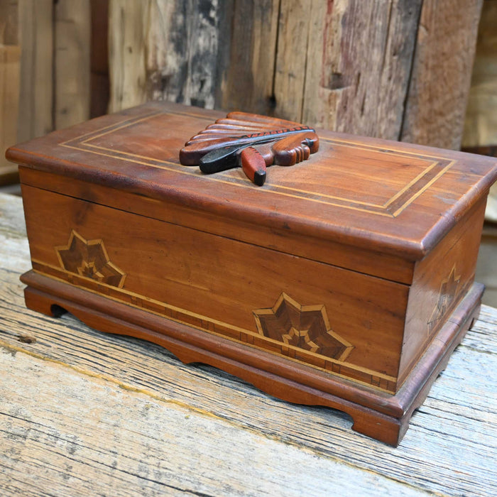 Vintage Indian Jewelry Box w/ velvet lined