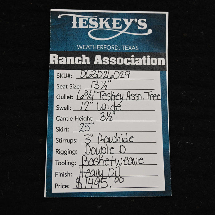 13.5" TESKEY'S RANACH ASSOCIATION SADDLE