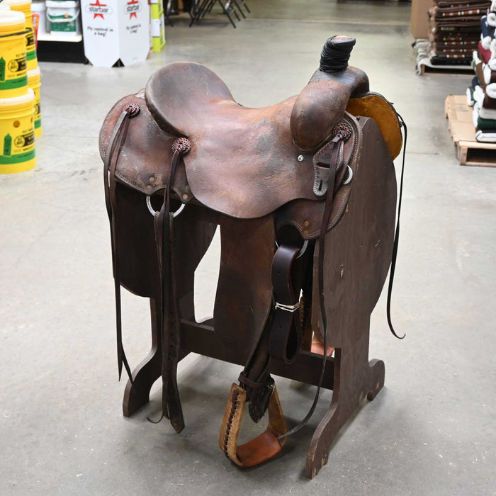 15.5" USED TESKEY'S STRIP DOWN RANCH SADDLE