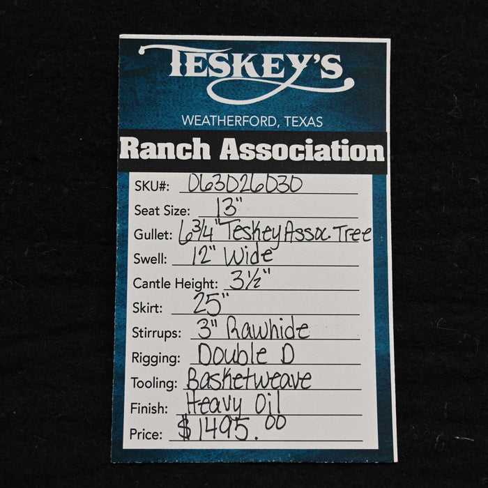 13" TESKEY'S RANCH ASSOCIATION SADDLE