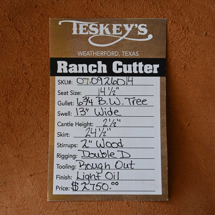 14.5" TESKEY'S PRO CUTTER RANCH CUTTER SADDLE