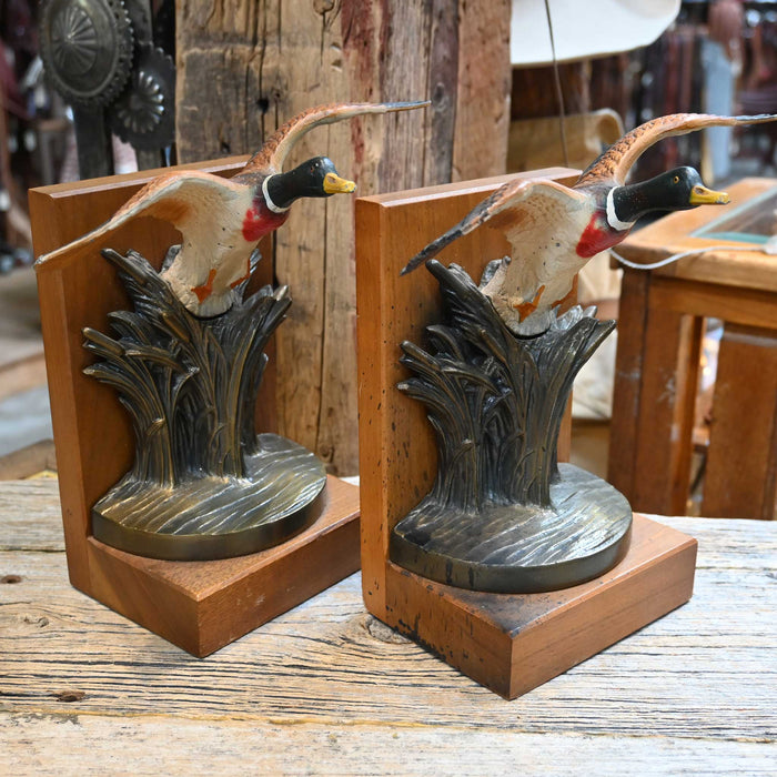 Striking Flying Mallard Bookends