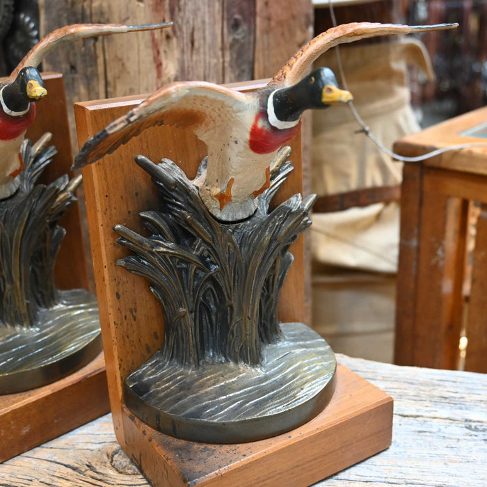 Striking Flying Mallard Bookends