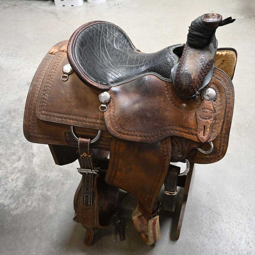 14" USED ADAMS ROPING SADDLE Saddles - Used Adams Saddlery