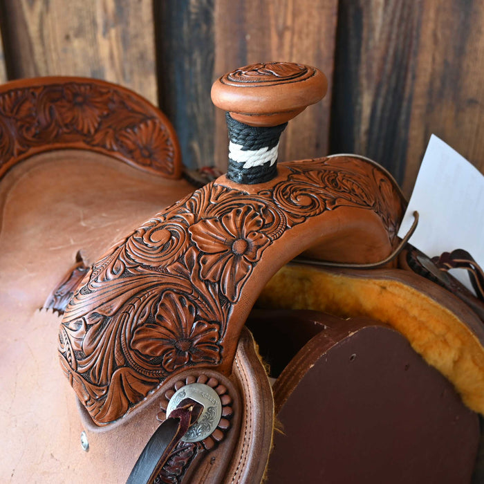 14" DAVID HASLERIG HOGG TREE TEAM ROPING SADDLE