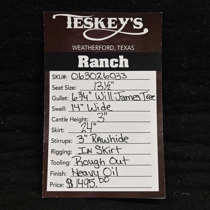 13.5" TESKEY'S STRIP DOWN RANCH SADDLE