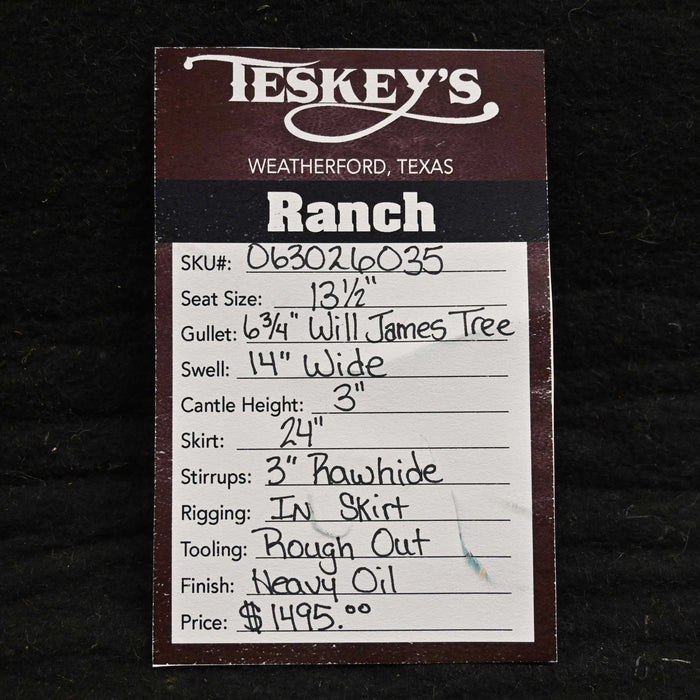 13.5" TESKEY'S STRIP DOWN RANCH SADDLE