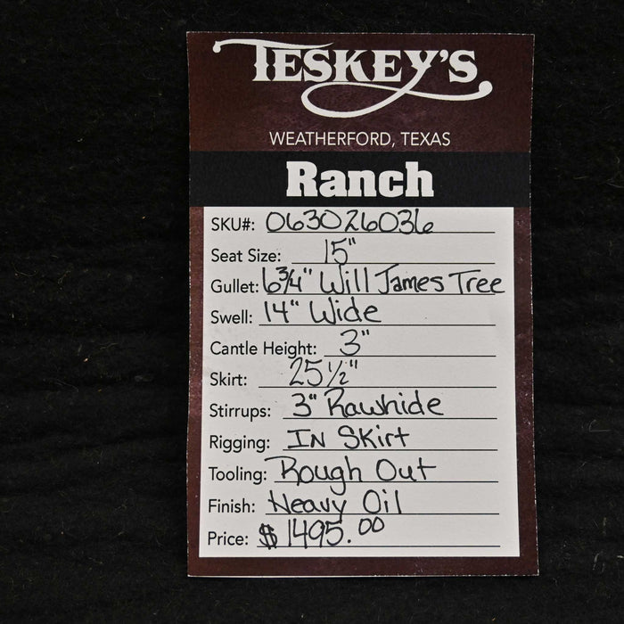 15" TESKEY'S STRIP DOWN RANCH SADDLE