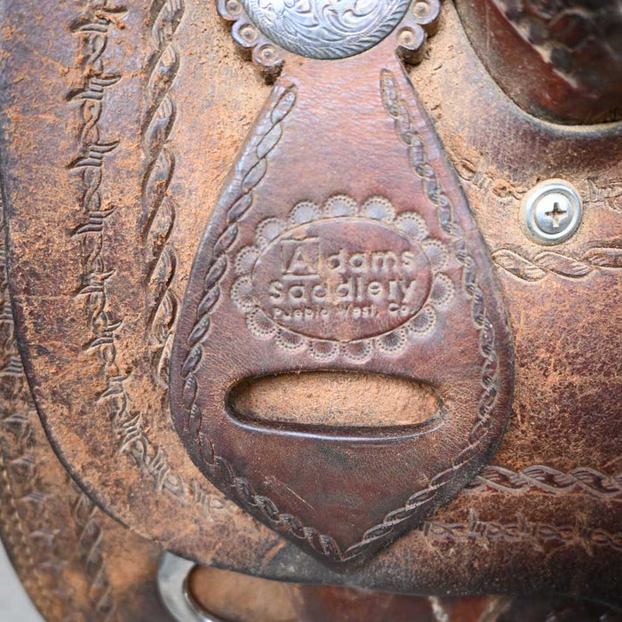 14" USED ADAMS ROPING SADDLE Saddles - Used Adams Saddlery
