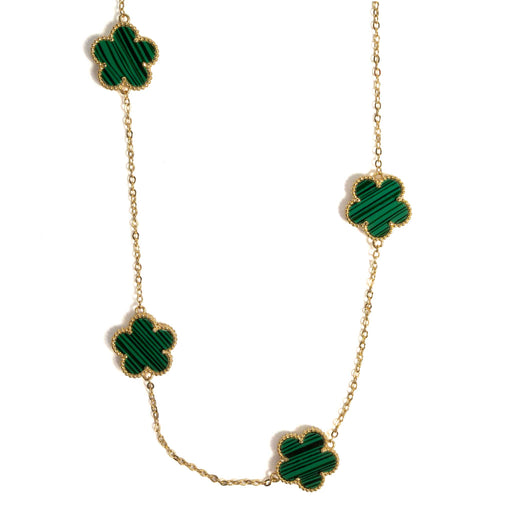 Adeline Multi Clover Green Malachite Necklace WOMEN - Accessories - Jewelry - Necklaces Sahira Jewelry Design
