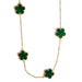 Adeline Multi Clover Green Malachite Necklace WOMEN - Accessories - Jewelry - Necklaces Sahira Jewelry Design