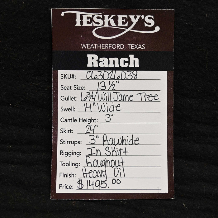 13.5" TESKEY'S STRIP DOWN RANCH SADDLE