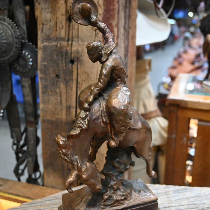 Vintage Paul Herzel Bronz Clad Cowboy use a coin Tray or Catch all dish