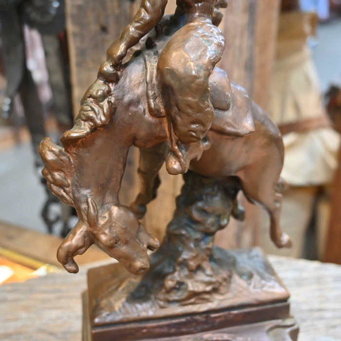 Vintage Paul Herzel Bronz Clad Cowboy use a coin Tray or Catch all dish