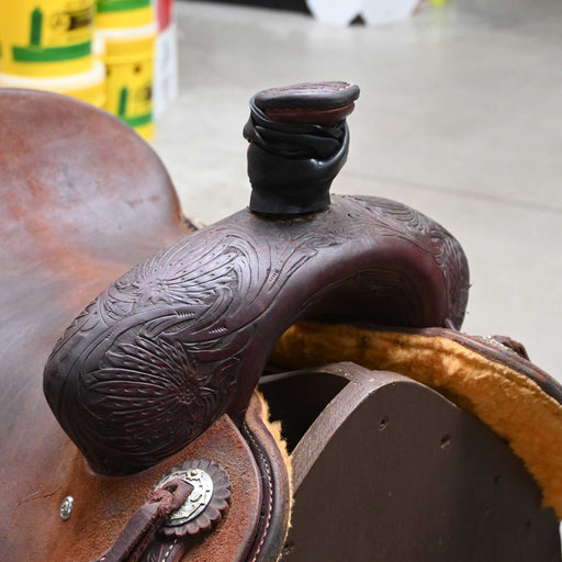 15" USED JEFF SMITH TEAM ROPING SADDLE Saddles - Used Jeff Smith