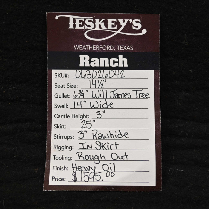14.5" TESKEY'S STRIP DOWN RANCH SADDLE