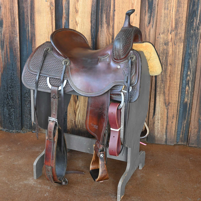 15.5" USED JEFF SMITH COWBOY COLLECTION CUTTING SADDLE