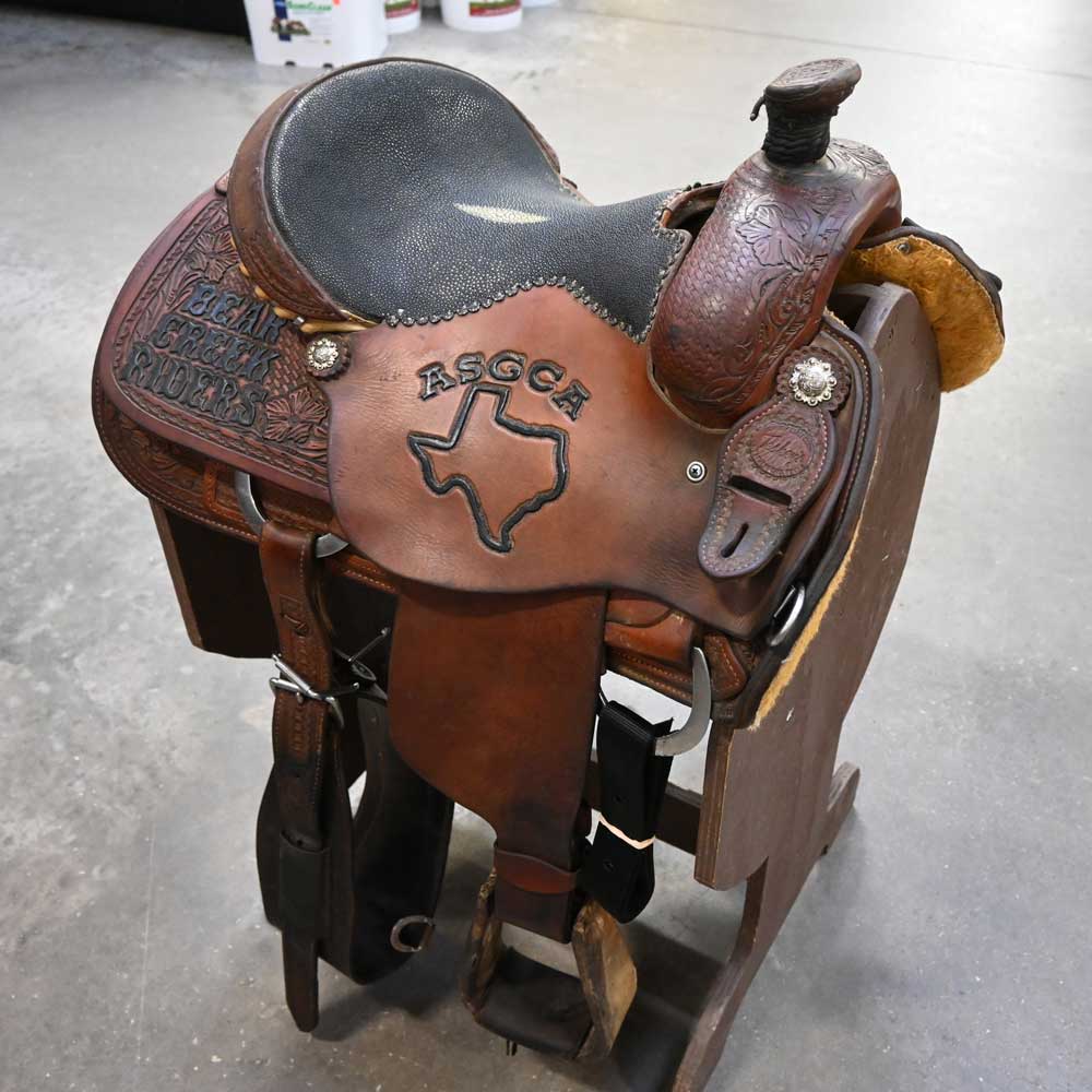 14" USED TESKEY'S ROPING SADDLE Saddles TESKEY'S SADDLERY LLC   