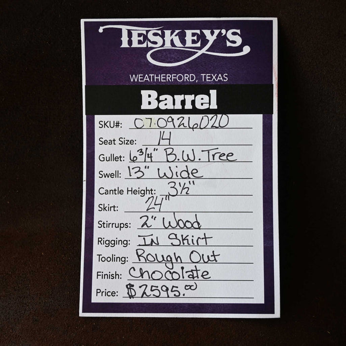 14" TESKEY'S BARREL SADDLE