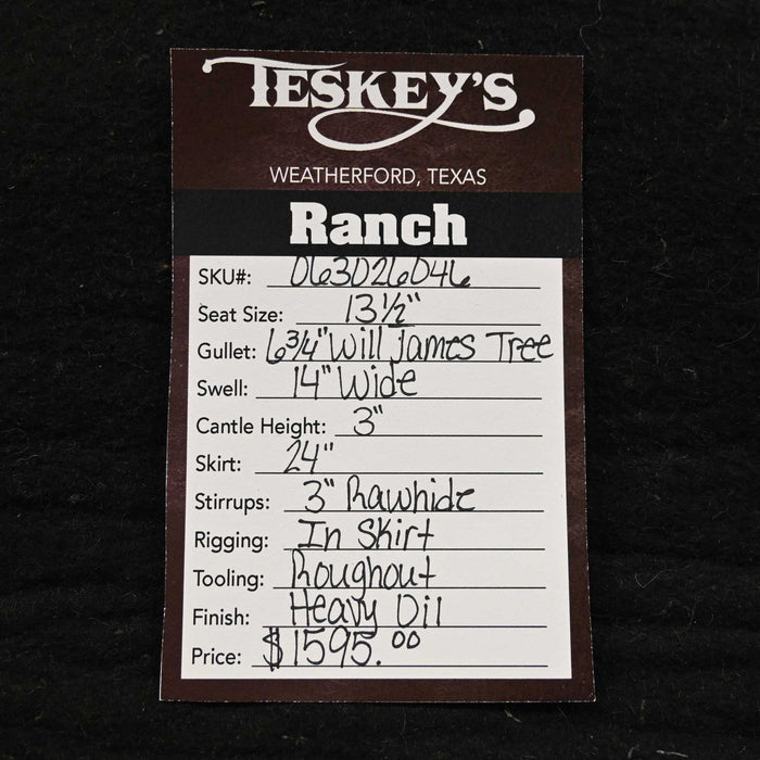 13.5" TESKEY'S STRIP DOWN RANCH SADDLE