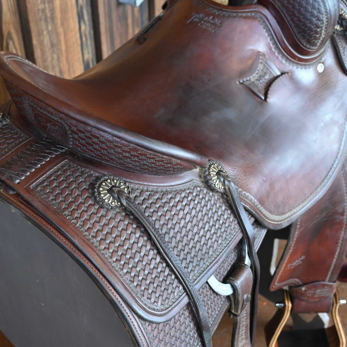 15.5" USED JEFF SMITH COWBOY COLLECTION CUTTING SADDLE