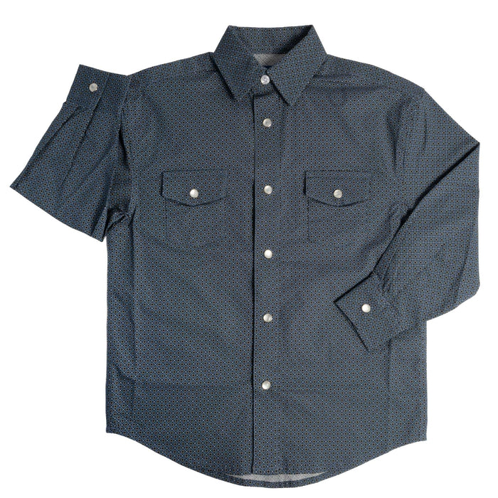 Panhandle Slim Boy's Western Geo Print Pearl Snap Shirt