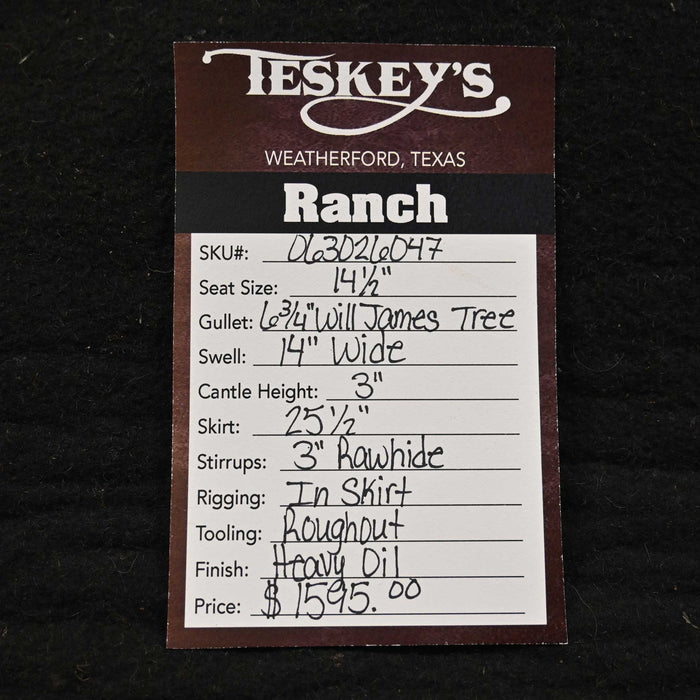 14.5" TESKEY'S STRIP DOWN RANCH SADDLE