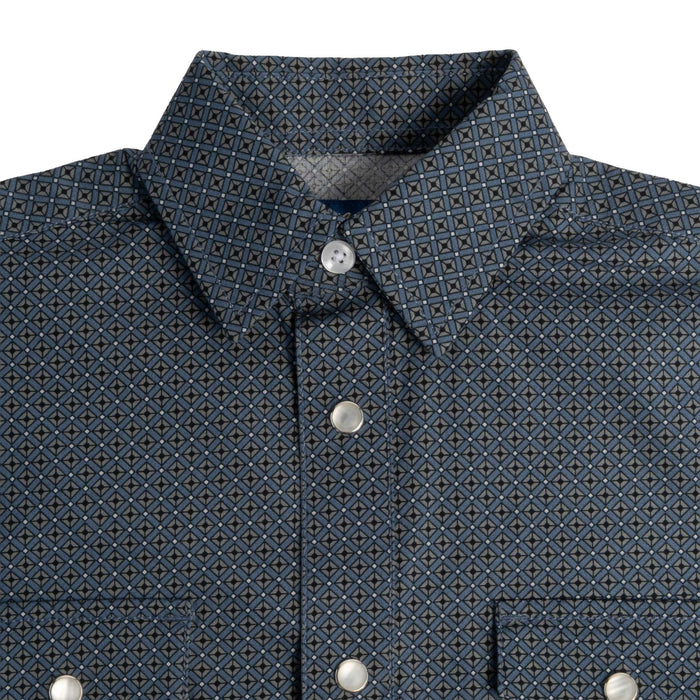 Panhandle Slim Boy's Western Geo Print Pearl Snap Shirt