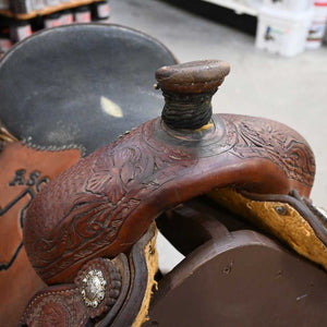 14" USED TESKEY'S ROPING SADDLE