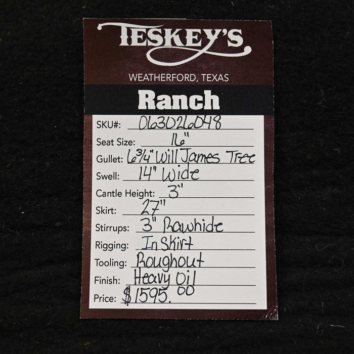 16" TESKEY'S STRIP DOWN RANCH SADDLE