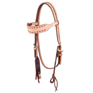 Teskey's Roughout Browband Headstall w/Colored Buckstitch Tack - Headstalls Teskey's Latigo