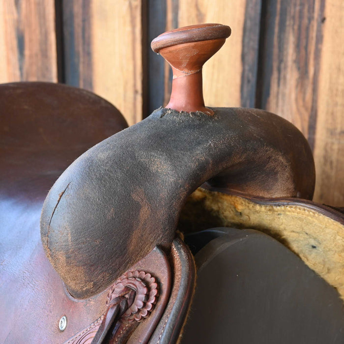 15.5" USED JEFF SMITH TEAM ROPING SADDLE