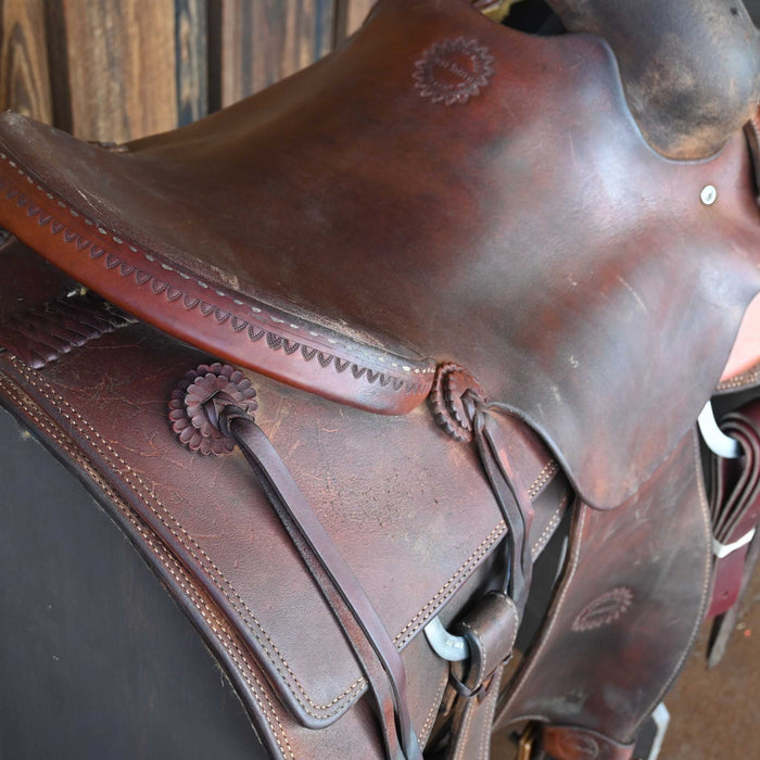 15.5" USED JEFF SMITH TEAM ROPING SADDLE