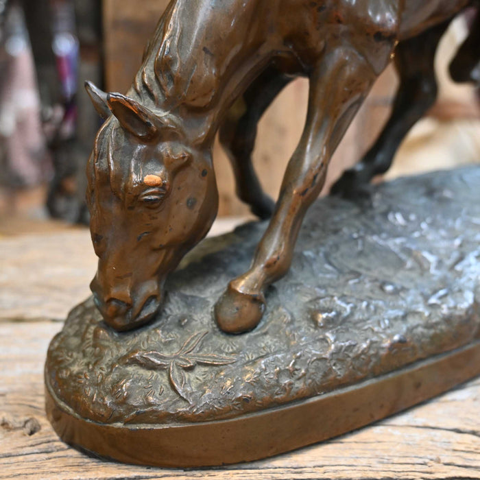 Vintage Copper Horse Statue - Looking ta Laydown Collectibles Teskey's