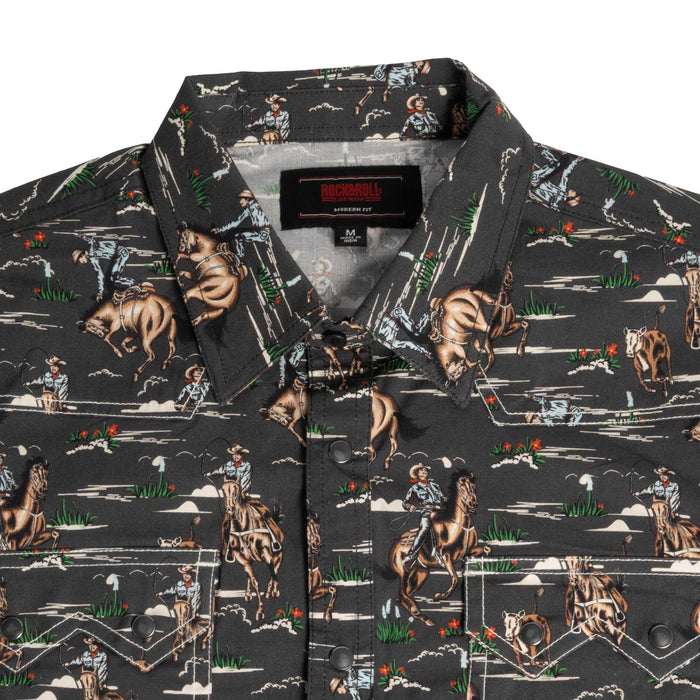 Rock & Roll Denim Men's Western Vintage Print Pearl Snap Shirt