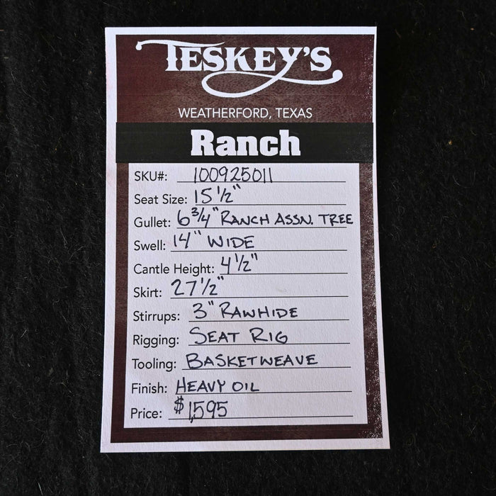 15.5" TESKEY'S RANCH ASSOCIATION SADDLE