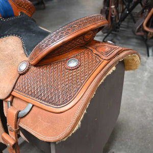 15" USED TESKEY'S ROPING SADDLE Saddles TESKEY'S SADDLERY LLC