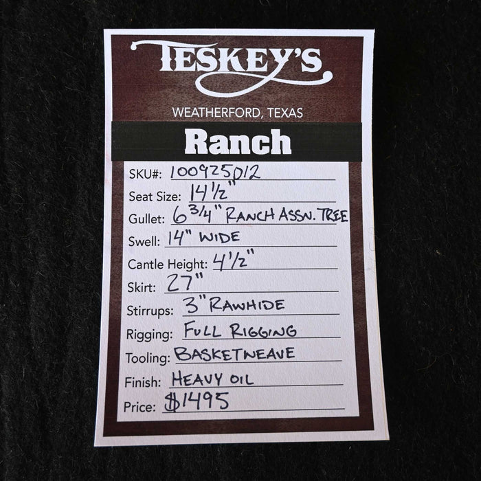 14.5" TESKEY'S RANCH ASSOCIATION SADDLE